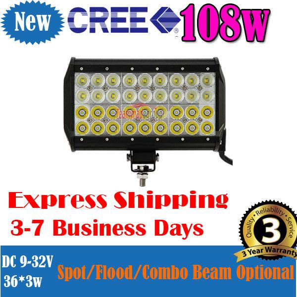 9“ inch 108w cree led spot&flood combo work light bar offroad 4wd save 126w/180w