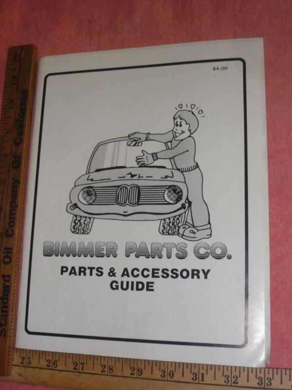 Bimmer parts co. parts and accessory guide from 1984 with original order form