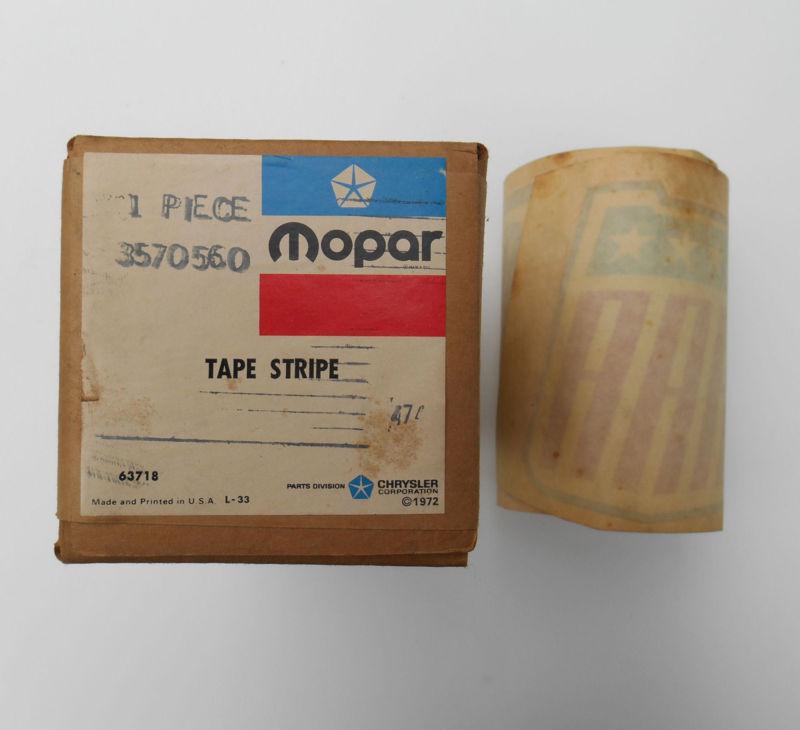 Mopar nos 1970 plymouth cuda aar right quarter tape 3570560 barracuda