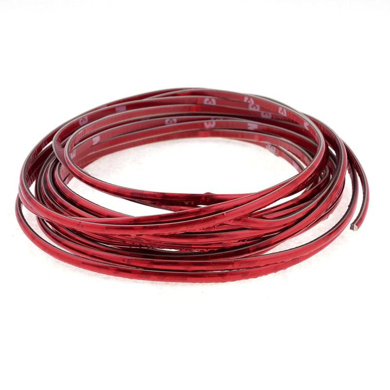 6m long glittery red soft plastic sticky moulding trim strip for car