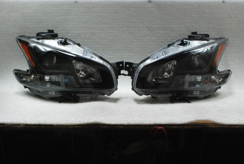 Black 09-12 nissan maxima factory style projector headlights lights left+right