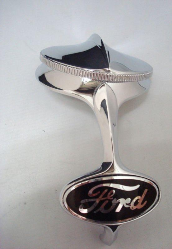 Ford car chrome radiator shell & cap + black emblem kit