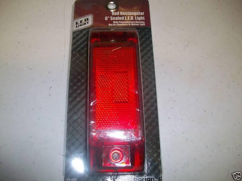 6" red rectangular 8 led clearance / marker light new