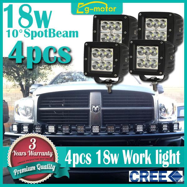 4x 18w 1800lm cree spot beam led work light lamp offroad car truck boat suv moto