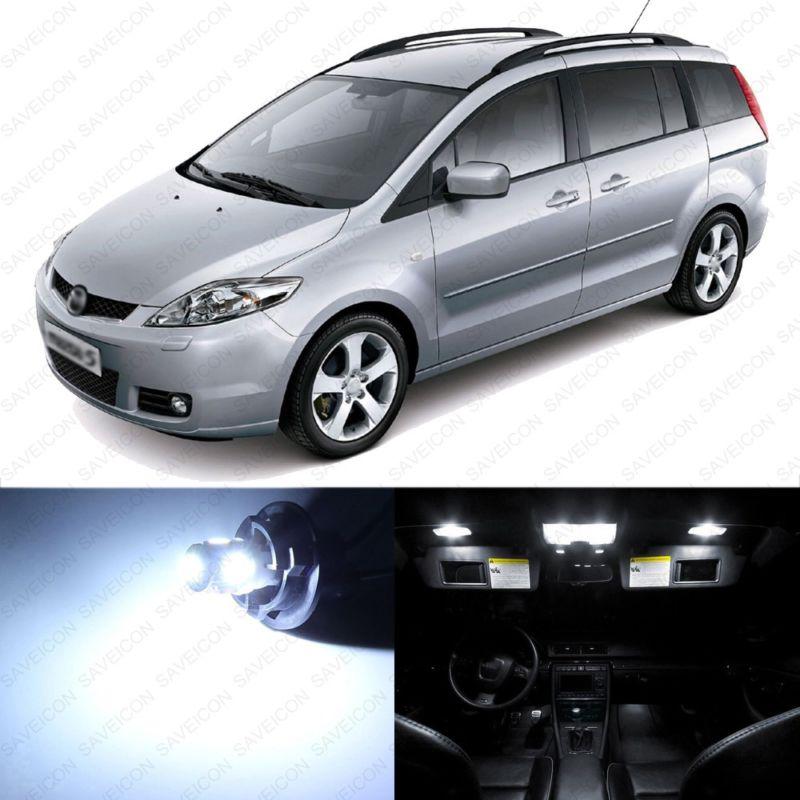 8 x xenon white led interior lights package for 2006 - 2010 mazda 5