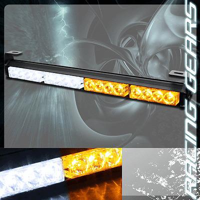 Amber white led 18" traffic advisor 7 modes emergency hazard strobe light bar