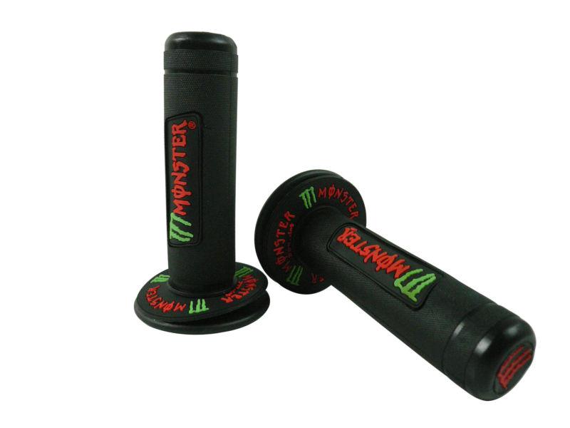 Monster universal rubber throttle hand grips motorcycle fit 7/8 22mm handlebar