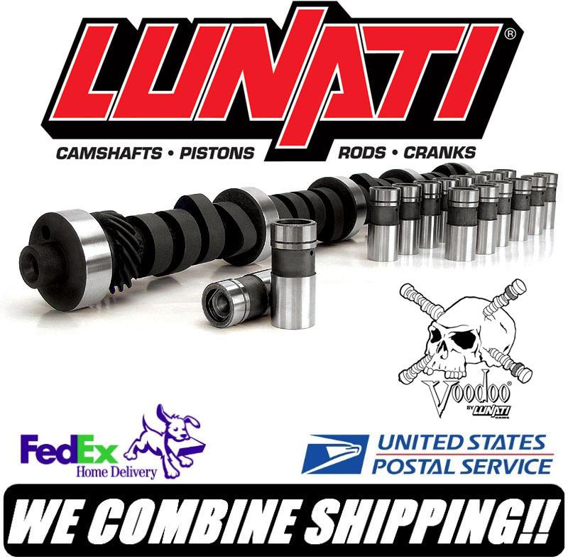 Lunati voodoo sbc chevy 327 350 400 hyd cam & lifters 504/525 276/284 10120704lk