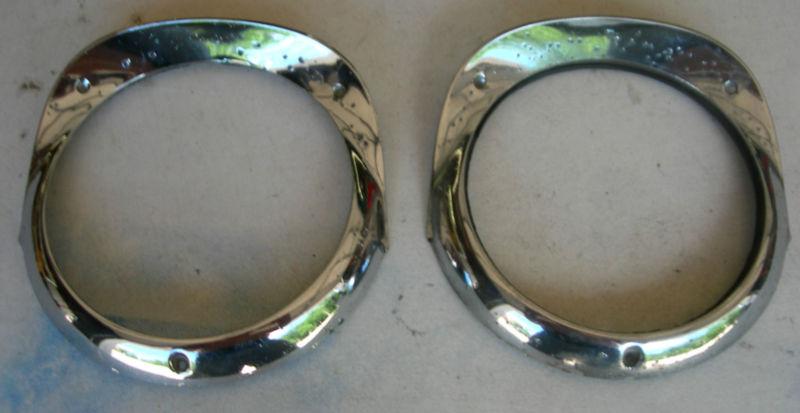 1956 chevy headlight bezels [pair]-  item #3  cleaned buffed and shines