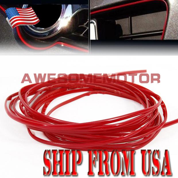 Us new universal fit red trims strip decor for grille switch rim steering wheels