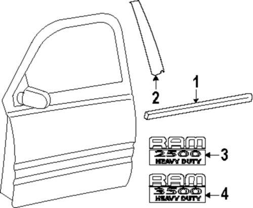 Mopar oem 55372159ac front door-emblem badge nameplate