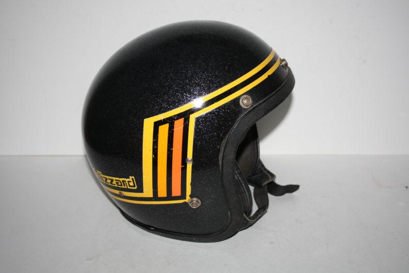 Rare vintage ski-doo blizzard snowmobile helmet wiseco black metal flake '73 xl 