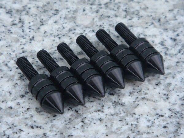 Black spiked fairing bolts for sportbikes