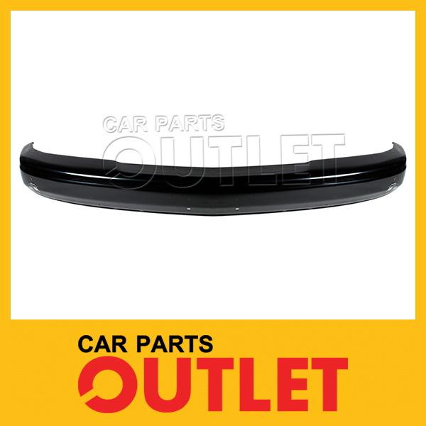 1996-2001 chevy express front bumper face bar gm1002810 black wo upper pad holes