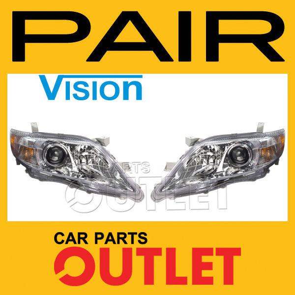 2010-2011 camry xle halogen headlamp to2502191 left chrome to2503191 right pair