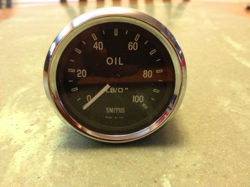 Nos smiths mechanical oil pressure gauge 2" 52mm 100psi 427 ford ac cobra jaguar