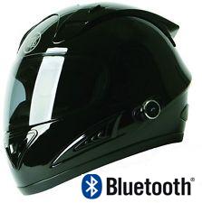 Torc t10 bluetooth full face gloss black dot helmet s m l xl 