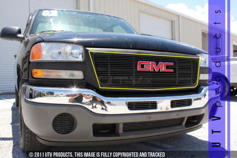 2003 - 2007 gmc sierra 1pc black upper billet grille kit