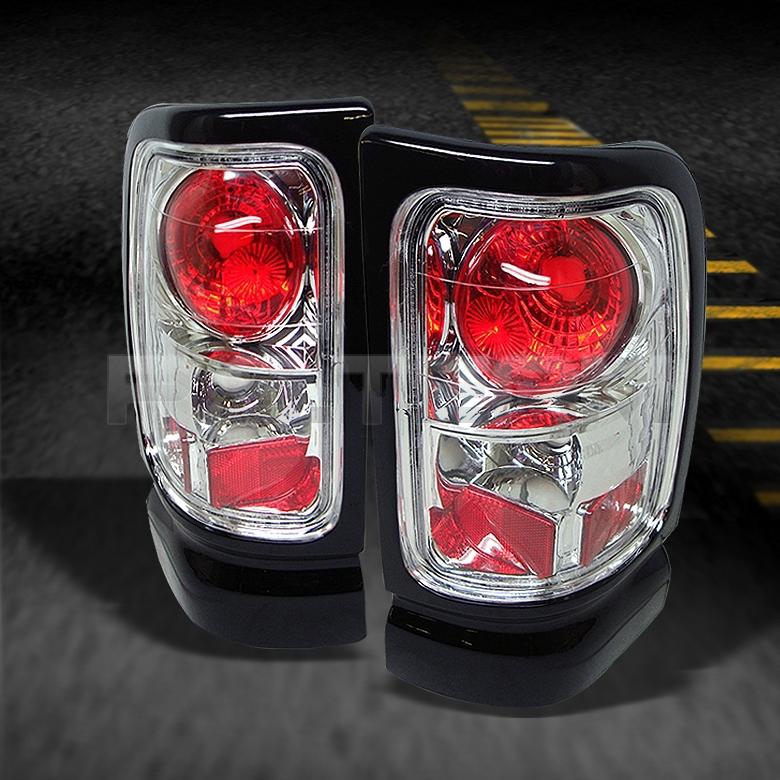 94-01 dodge ram pickup truck 1500/2500/3500 chrome tail brake lights lamps pair