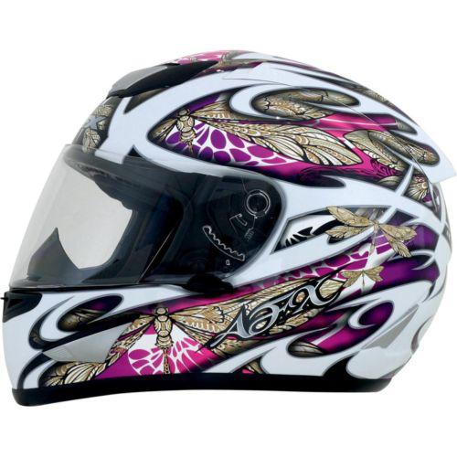 Afx motorcycle fx-95 dragongly white fuchsia helmet size large