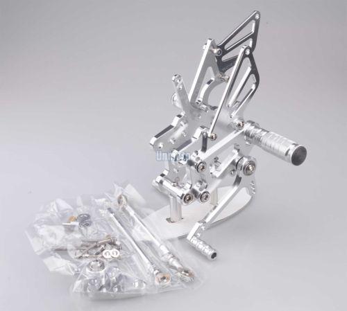 Silver cnc adjuster footrest racing rearset for honda cbr600rr 2007-2012