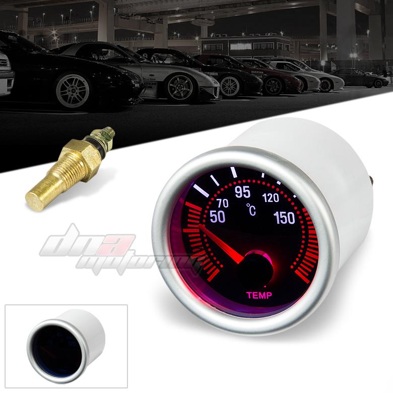 2"smoke-tinted lens full sweep red led engine oil temperature gauge/gauges meter