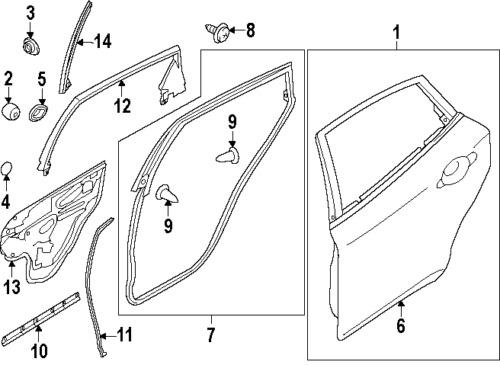 Infiniti 828391ma1c genuine oem factory original side seal