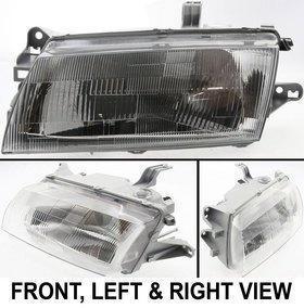 Clear lens new head lamp with bulbs left hand halogen lh driver side sedan auto