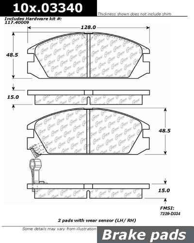 Centric 100.03340 brake pad or shoe, front-oe formula brake pads w/hardware