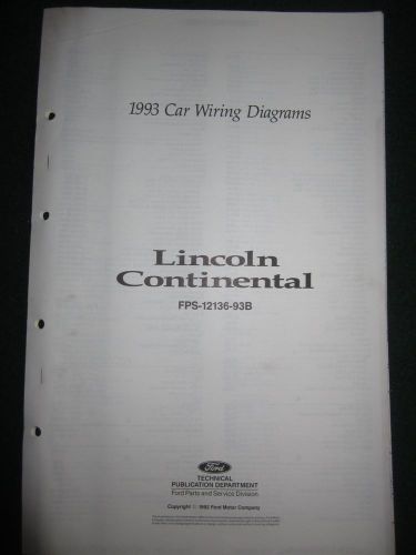 1993 lincoln continental electrical wiring diagram manual schematic sheets oem