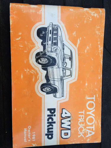 1981 toyota 4wd pickup truck factory original owners owner&#039;s user manual book