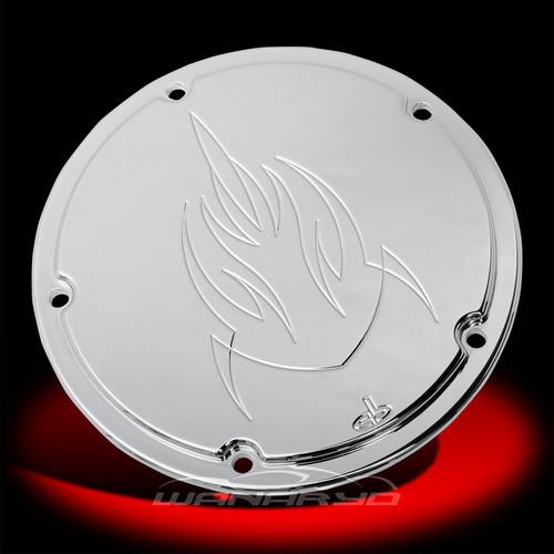 Carl brouhard designs lefty derby cover, chrome for 99-newer twin cam harleys