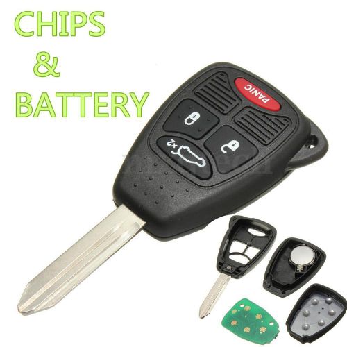 Remote head key fob entry with transponder chip &amp; uncut for dodge chrysler jeep