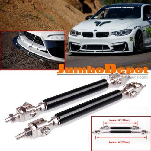 Black adjustable car frame bumper protector splitter rod support for bmw m3 m4