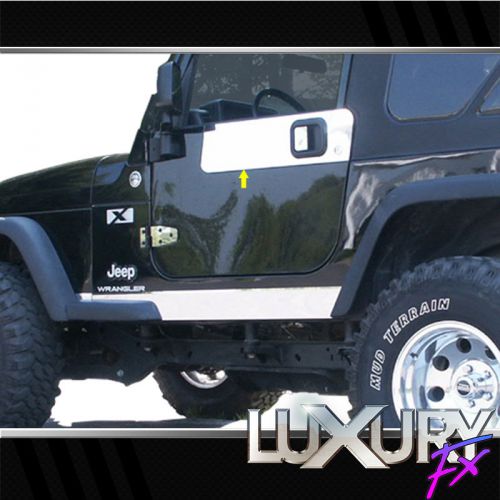 2pc. luxury fx stainless 7&#034; door handle surround trim for 97-06 jeep wrangler 2d