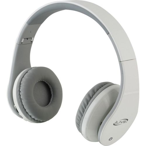 Ilive electronics iahb64w ilive white bluetooth stereo headphones w/ mic