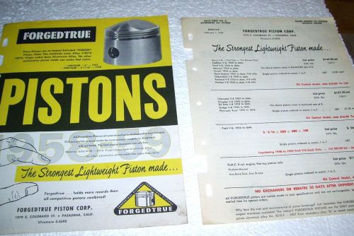 1957 forgedtrue  racing piston catalog literature prices  chrysler hemi etc