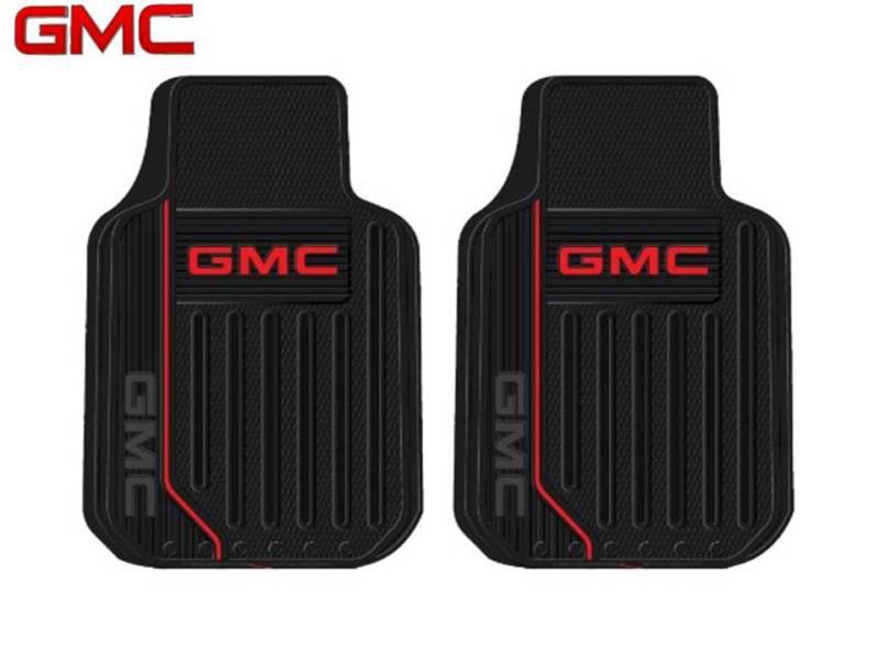 2 pc gmc elite front rubber floor mats with logo fast same day ship