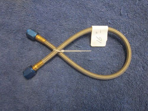 Nos 16 inch -4 an nitrous / fuel braided steel solenoid hose, blue