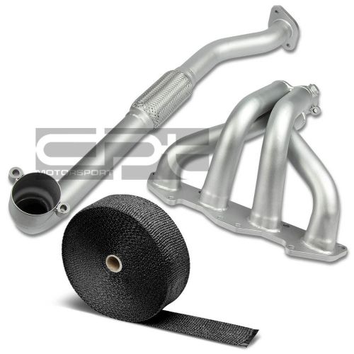 Fits 95-99 2g eclipse/talon/avenger 2.0 nt stainless ceramic header+heat wrap