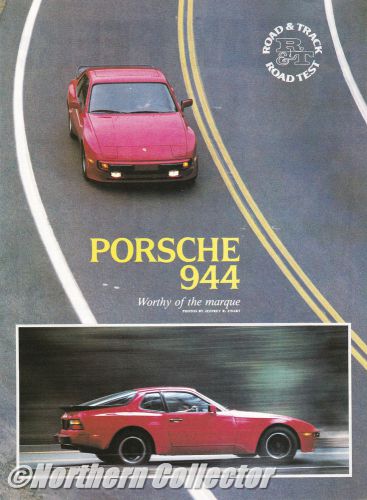 1982 porsche 944 road test data original road &amp; track print article