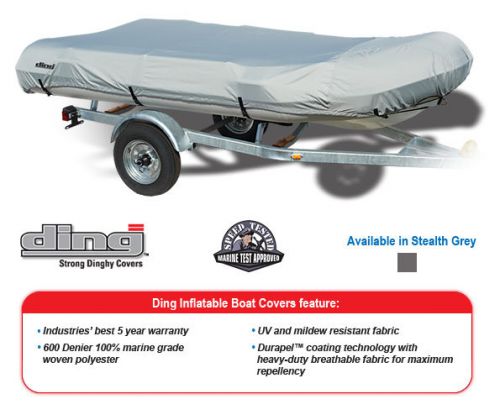 Dinghy inflatable boat cover by ding, fits 11.5&#039;l, beam 70&#034;w, stealth grey dg-cg