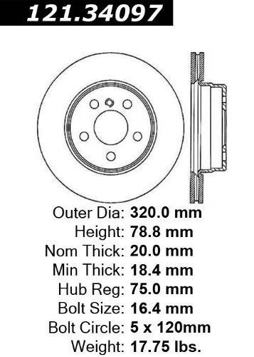 Centric 121.34097 disc brake rotor