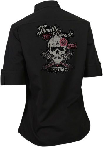 Throttle threads tt623s77bk2r shirt flower skull 2x