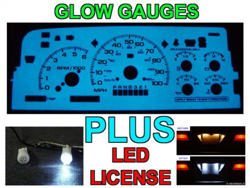 1996 97 98 99 chevy suburban / tahoe / ck truck glow gauges + led license bulbs