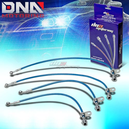 For 02-05 honda civic si ep3 blue stainless steel hose braided brake line/hose