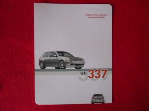 2002 volkswagen gti 337 original dealer sales sheet limited edition of 1500 gtis