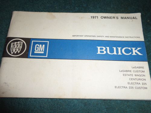 1971 buick le sabre electra centurion++ owner&#039;s manual / original guide book