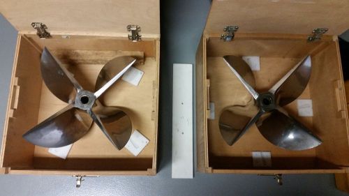 2 mercury 4 blade propellers 6 drive 17 x 33 l and r w/boxes for 36 skater