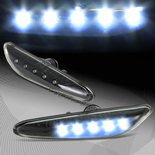 For 2004-2009 bmw e60 5-series black housing white led signal side marker lights